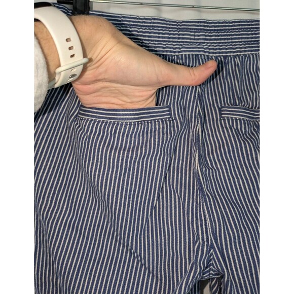 Gap Sz XS Women's Blue White Striped Tie Stretch Waist Cropped Easy Pant Casual - Picture 5 of 7